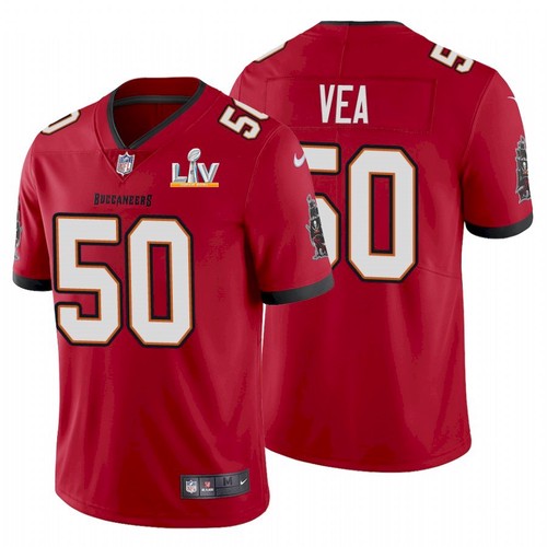 Men's Tampa Bay Buccaneers #50 Vita Vea Red NFL 2021 Super Bowl LV Limited Stitched Jersey